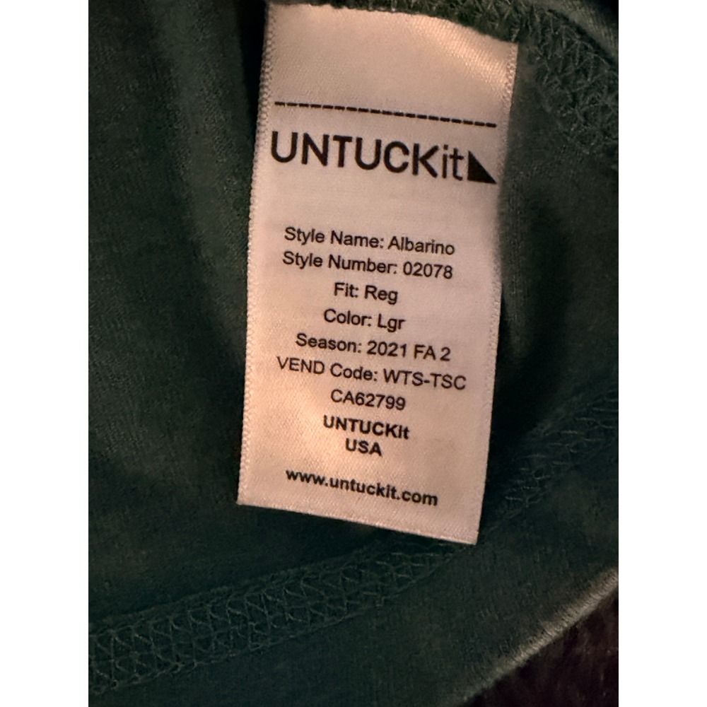 UNTUCKit Albarino Henley Shirt XXL Green Long Sleeve Casual Gorpcore - Picture 5 of 13